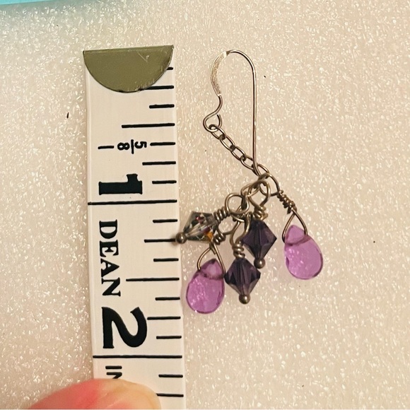 925 Sterling & Amethyst & Semi-Precious Beaded Necklace & Dangle Earrings - Picture 11 of 11